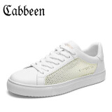 卡宾（CABBEEN）小白鞋男士透气休闲鞋男百搭板鞋男鞋潮3203205564 白色网面 39