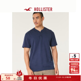 HOLLISTER【凉感T】24夏新款情侣亨利小海鸥T恤男女装 KI324-4099 海军蓝 XS (170/84A)