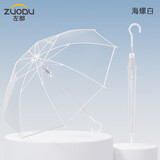 左都（ZUODU）透明长柄雨伞直柄伞超大号透明伞长把超轻便伞双人长把小清新渐变