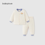 babylove宝宝套装恒温薄夹棉婴幼儿高腰护肚家居服秋冬保暖棉衣棉裤两件套