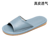 果洛菲（GUOLUOFEI）真皮家居拖鞋男夏季居家室内防滑防水牛皮凉拖鞋软底家用女