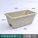 努拉派霍伦种菜盆花盆阳台种植神器蔬菜加厚长条长方形盆室内种植槽 中号：浅灰色 花盆1个(含托盘)