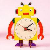玩控幼儿园自制玩教具儿童手工钟表材料diy手工制作时钟diy科学小实验 机器人1号