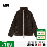 森马（Semir）外套女插肩袖珊瑚绒仿羊羔毛2024冬季立领宽松夹克109724108003