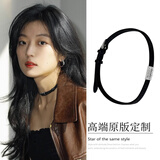 芯奢孙千陶姝娜同款项链choker辣妹黑皮绳项圈女颈带2025新款烟火人家 陶姝娜同款项链