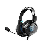 铁三角（Audio-technica）GDL3开放式电竞游戏头戴式耳机 电竞耳麦 有线麦克风带线控 BK 黑色