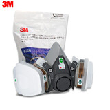 3M 6200防毒面具面罩 呼吸防护用品口罩 防气体氨等 6200+6004七件套 工业简装版(含2片过滤棉)