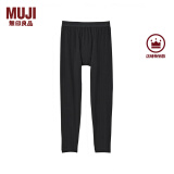 无印良品（MUJI）男式 使用了棉的冬季内衣 长紧身裤 男士保暖秋季款 线裤 家居裤 黑色 M (170/80A)