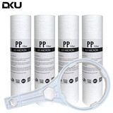 DKU 净水器PP棉滤芯通用0.5微米 家用净水机反渗透纯水机超滤机前置过滤芯 4支装（10寸）