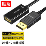 胜为（shengwei）DP转HDMI转换器 支持电脑Surface接显示器投影仪4K DP扩展坞黑 MN-8004