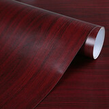 乐尔曼木纹贴纸自粘家具橱柜防水防油木门桌面翻新装饰加厚波音软片贴皮 红胡桃 长1米*60厘米宽
