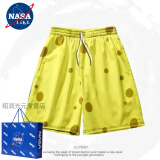 NASALIKE联名短裤男夏季外穿浴场沙滩宽松潮牌休闲冰丝速干运动五分裤 海绵宝宝男女 黄 4XL170-190斤