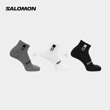萨洛蒙（Salomon）男女款 户外运动休闲透气舒适短袜子 EVERYDAY ANKLE 3-PACK 混合灰 C20867 L (42-44码)