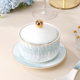 LIFEEYES 炖盅隔水柔炖骨瓷蒸汤盅燕窝糖水蒸蛋碗蜡烛加热海参一位翅盅 【喜鹊炖盅】350ML