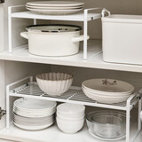 家の物语日本厨房置物架分层沥水碗碟架锅架整理架桌面储物架调料架水槽架 白色（大号置物架）