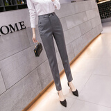 衣品饰卫秋季西装裤女西裤职业工裤小脚九分西服裤工装裤工作裤正装裤秋冬 灰色  长裤 XL 适合116-124斤