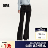 森马（Semir）[森柔牛仔]牛仔裤女辣妹显腿长喇叭裤2024秋季拖地裤109524124003