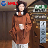 Colombass外套男NASA秋季潮牌美式机能工装情侣款户外登山服夹克男 咖色 XL (建议120-140斤)