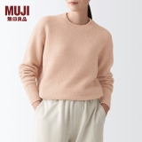 无印良品 MUJI 女式 含牦牛绒骆驼绒圆领毛衣 长袖针织衫秋 冬季 烟熏粉色 M-L 165/88A