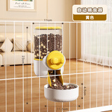 汤琪宠物笼子专用悬挂式自动喂食器饮水器猫喂水器兔子食盆喂水小宠 奶油黄自动喂食器-1300ml