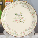 欧丽家珐琅搪瓷圆盘搪瓷茶盘老式怀旧铁瓷盘大盘鸡盘水果烧烤盘民族餐厅 金边茶盘【芳香】 26cm