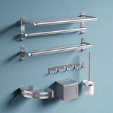 帝王洁具太空铝卫浴六件套毛巾架卫生间打孔置物折叠浴巾杆浴室套装洗澡 六件套MH30003-1YY/E