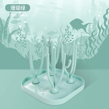 虞冕婴幼儿奶瓶架子奶瓶晾干架可折叠奶瓶架子宝宝奶瓶奶嘴沥水晾晒架 升级款16根支架【迷雾绿】