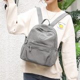 佳韩新款帆布牛津布尼龙双肩包女夏天大容量防水背包时尚轻便旅行书包