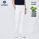 纳维凯尔意大利小帆船男士中腰牛仔裤三防抑菌窄脚长裤1312574514 白 32 