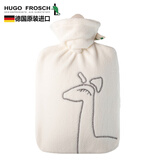 HUGO FROSCH德国原装进口双面绒羊驼注水热水袋安全防爆加厚防烫充水暖水袋 1.8L微笑羊驼 米白