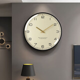 七秒印象 七装饰钟表北欧挂钟客厅现代简约时钟时尚轻奢挂表静音石英挂墙家用 黑色款大号