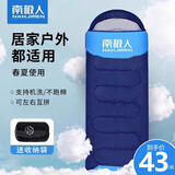 南极人睡袋成人户外露营加厚防寒午休双人冬季羽绒四季大人通用款 【1.0KG中空棉】藏青色-适宜20°