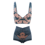 调整型内衣聚拢文胸收副乳上托矫正下垂高侧比五排扣防外扩胸罩女 雾霾绿（套装） 34/75B【中薄杯1CM】