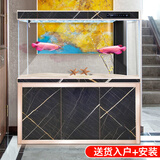 欧宝龙鱼缸水族箱客厅家用屏风大型金晶超白玻璃长方形隔断柜铝合金 靠墙1.0米长x40x158cm（双层滤+肤感膜+