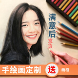 裴佳定制素描画像手绘肖像画彩铅画代画人物画手写名字画油画生日礼物