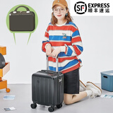 20*30*40 春秋航空登机箱小型轻便拉杆行李箱学生旅行密码皮箱子 经典黑307（子母箱）拉链 14英寸 20x30x40cm可登机