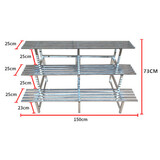 木法则不锈钢花架阳台铁艺阶梯落地式多层多肉室内室外花盆架 三层加宽三腿150厘米