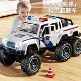 贝初众儿童玩具男孩1-2-3-6岁小汽车警车玩具车越野车模型生日礼物 白色越野警车【礼盒装】配1人偶 一二两岁半宝宝玩具车周岁礼物