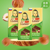 爱莲巧（alenka） 爱莲巧俄罗斯进口大头娃娃巧克力牛奶黑巧榛子味大板块巧克力 榛子味3块