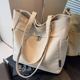 盛菲曼帆布包女上班大容量单肩包大学生上课装书本日系简约百搭托特包