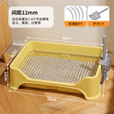 KimPets狗厕所小型犬宠物狗专用狗砂盆尿尿防踩屎便盆比熊不锈钢拉屎神器 黄色【孔距12mm适合2-4斤】