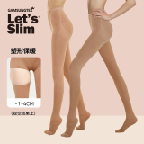 Let's slim丝袜韩国压力袜美腿塑形加厚防勾丝春秋款压力连裤袜打底袜女黑色 200M自然肤色连脚(10-25度) 1双