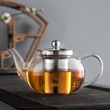 玉兰香 耐热玻璃茶壶不锈钢过滤泡茶壶 冲茶器花茶壶功夫茶具水壶 P-008:600ml