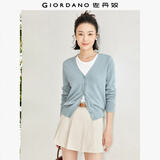 佐丹奴针织开衫女小外套 纯棉V领小衫女 外搭纯色女外衣05350649