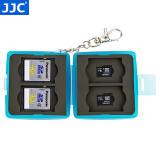 JJC 相机内存卡盒 存储收纳保护 SD CF TF SIM卡 PSV游戏卡 任天堂Switch卡盒 蓝 4张SD卡+4张TF卡