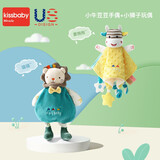 Kissbaby Miracle安抚玩偶宝宝安抚巾婴儿可入口睡眠豆豆手偶睡觉手指偶玩具可啃咬 小牛【手偶】+小狮【玩偶】