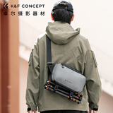 卓尔【会员专属折扣】相机包单肩便携斜跨摄影包尼康富士微单单反大疆运动相机收纳包防水一机两镜 星空灰