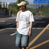 Gap【热卖爆款】男装夏撞色logo圆领短袖T恤纯棉上衣544465 白色 185/108A(XXXL) 亚洲尺码