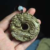 小木缘生 金丝楠阴沉木鱼化龙木牌吊坠文玩手把件平安无事牌木挂件