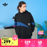 adidas拼接运动连帽套头衫男装阿迪达斯官方三叶草H46695 黑色 XS(参考身高:167~172CM)